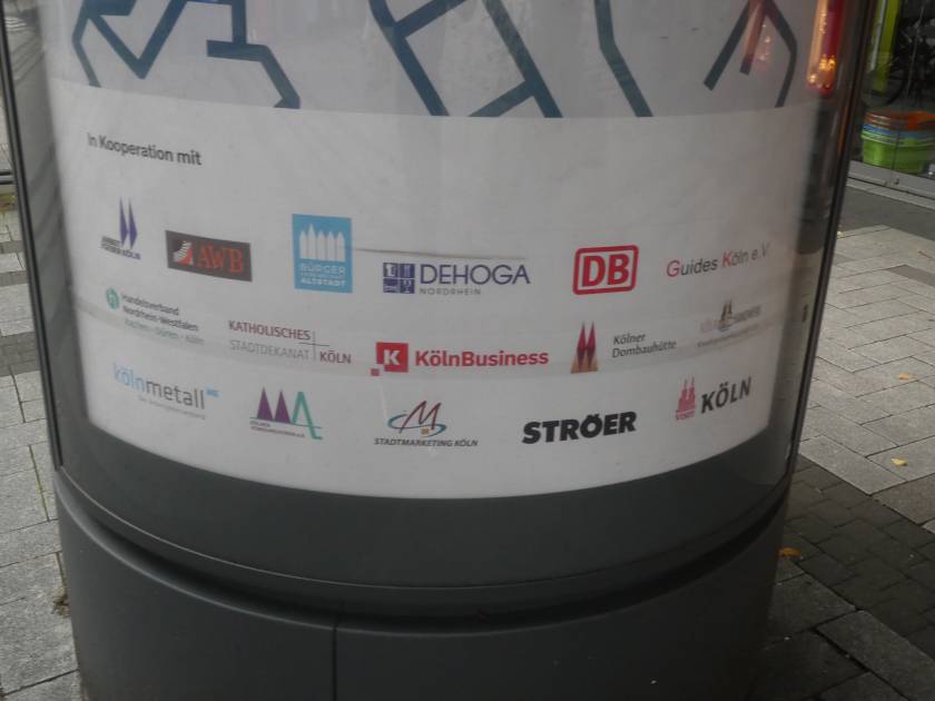 Kooperationspartner u.a.: AWB, DB, Köln Business, Kölner Dombauhütte, DEHOGA, Stadtmarketing, KVV und Bürgergemeinschaft Altstadt.